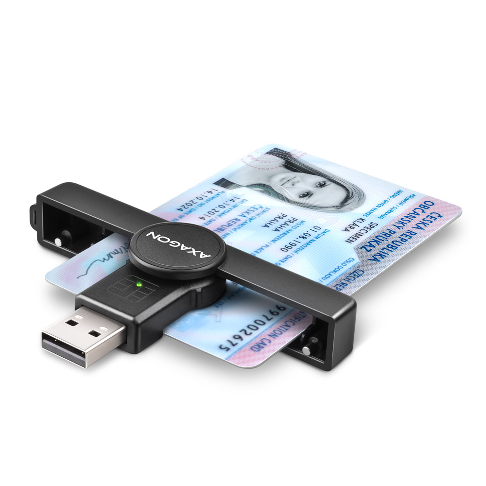 Kortelių skaitytuvas AXAGON CRE-SMPA Sulankstomas kišeninis USB-A kontaktas