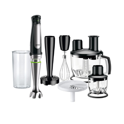 BRAUN Hand Blender MQ 7087X, 1000W, 1.5L Food processor bowl, ActiveBlade, SmartSpeed, Inox/Black|MQ7087X