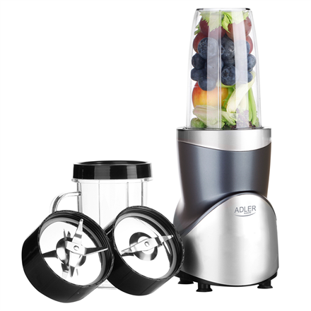 Adler Blender Smoothie Set | AD 4084 | Tabletop | 1200 W | Jar material BPA-Free | Jar capacity 0.3+0.5+0.5+0.7 L | Ice crushing | Stainless Steel|AD 4084