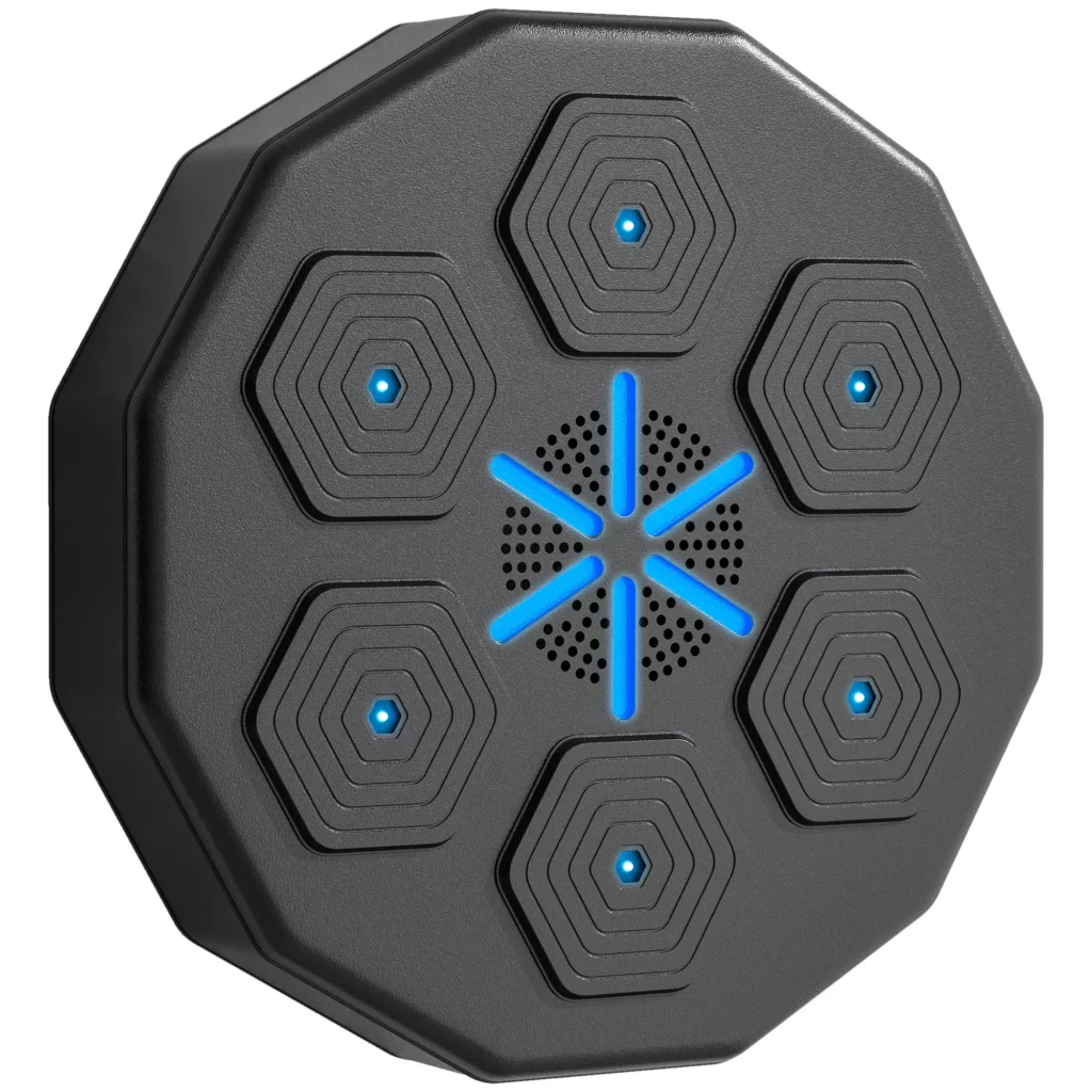 Muzikinis bokso aparatas, elektroninis "Bluetooth" su muzika, LED, išmanusis bokso taikinys suaugusiesiems