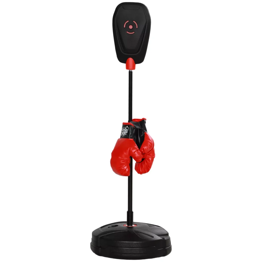 Pastatoma bokso kriaušė 88-124 cm su bokso pirštinėmis, 5-10 metų vaikams, juodas