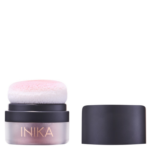 Inika Organic Mineral Blusher Puff Pot Mineraliniai skaistalai su pagalvėle, Rosy Glow