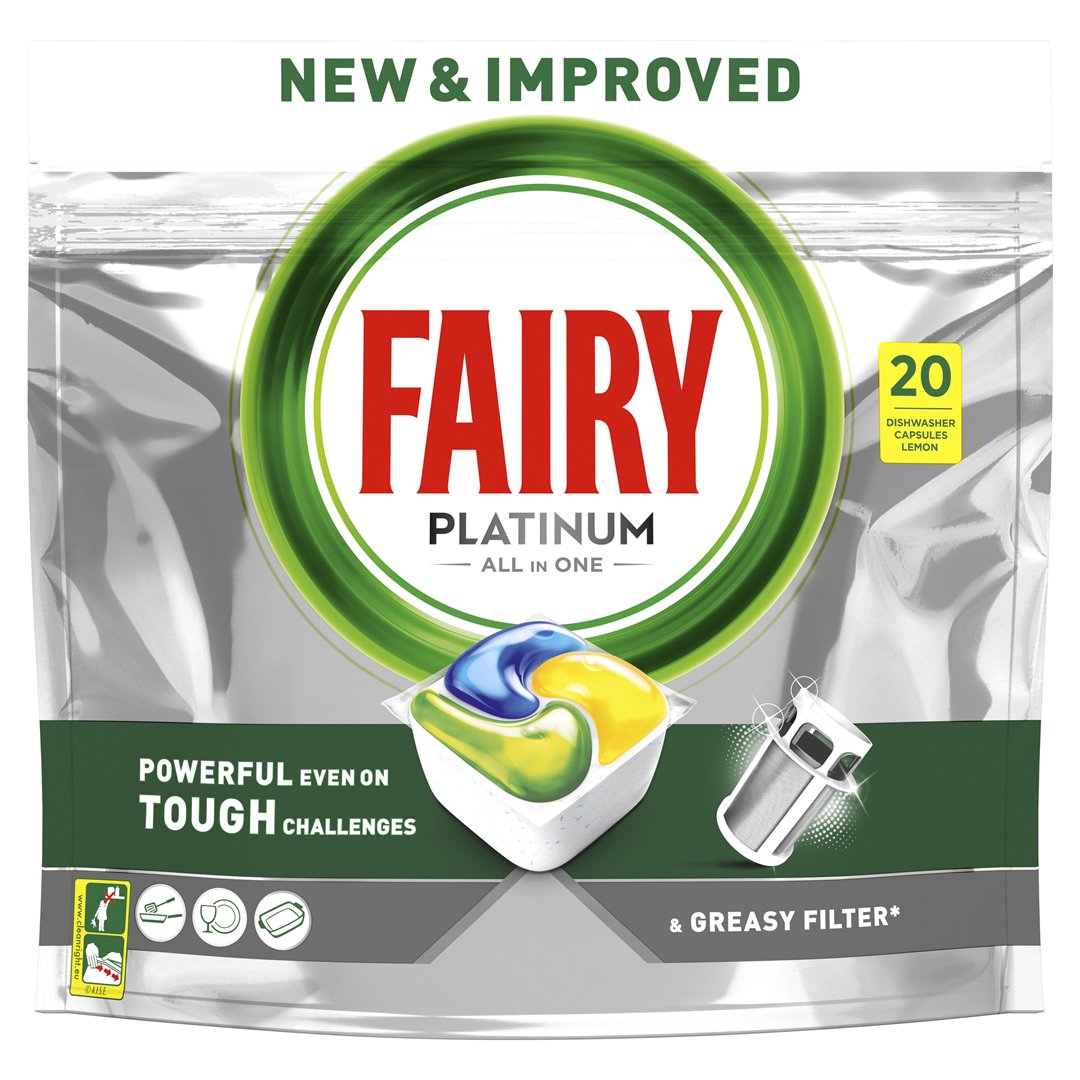 Indaplovių kapsulės FAIRY Platinum  LEMON, 20 vnt.