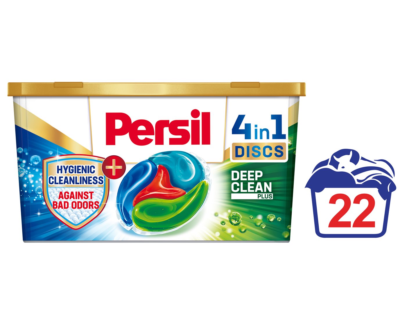 PERSIL skalbimo kapsulės "DISCS Malodor Color" 22WL