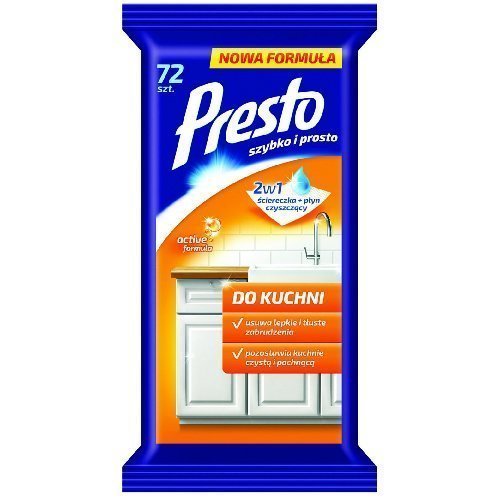 Valomosios virtuvės servetėlės PRESTO CLEAN, 72 vnt.