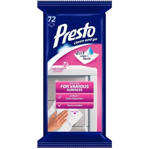 Servetėlės Presto Clean, baldams, 72 vnt