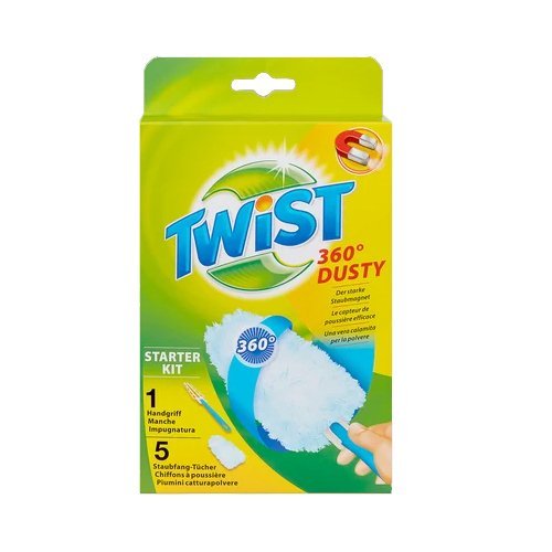 Šluostės su rankena TWIST 360 ° DUSTY, 5 vnt.