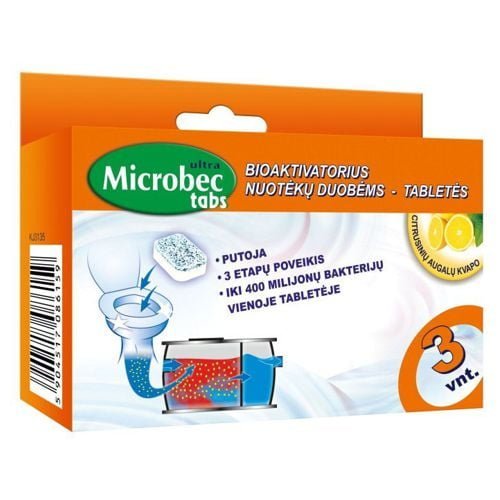 Tabletės nuotekų duobėms BROS MICROBEC, 3x20 g