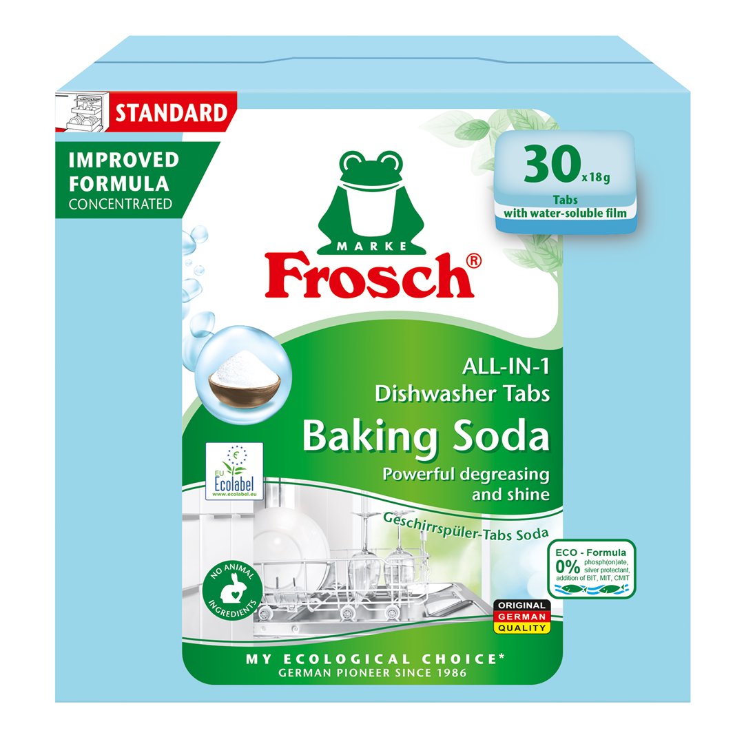 Tabletės indaplovėms Frosch ALL-IN-ONE su soda 30x18g