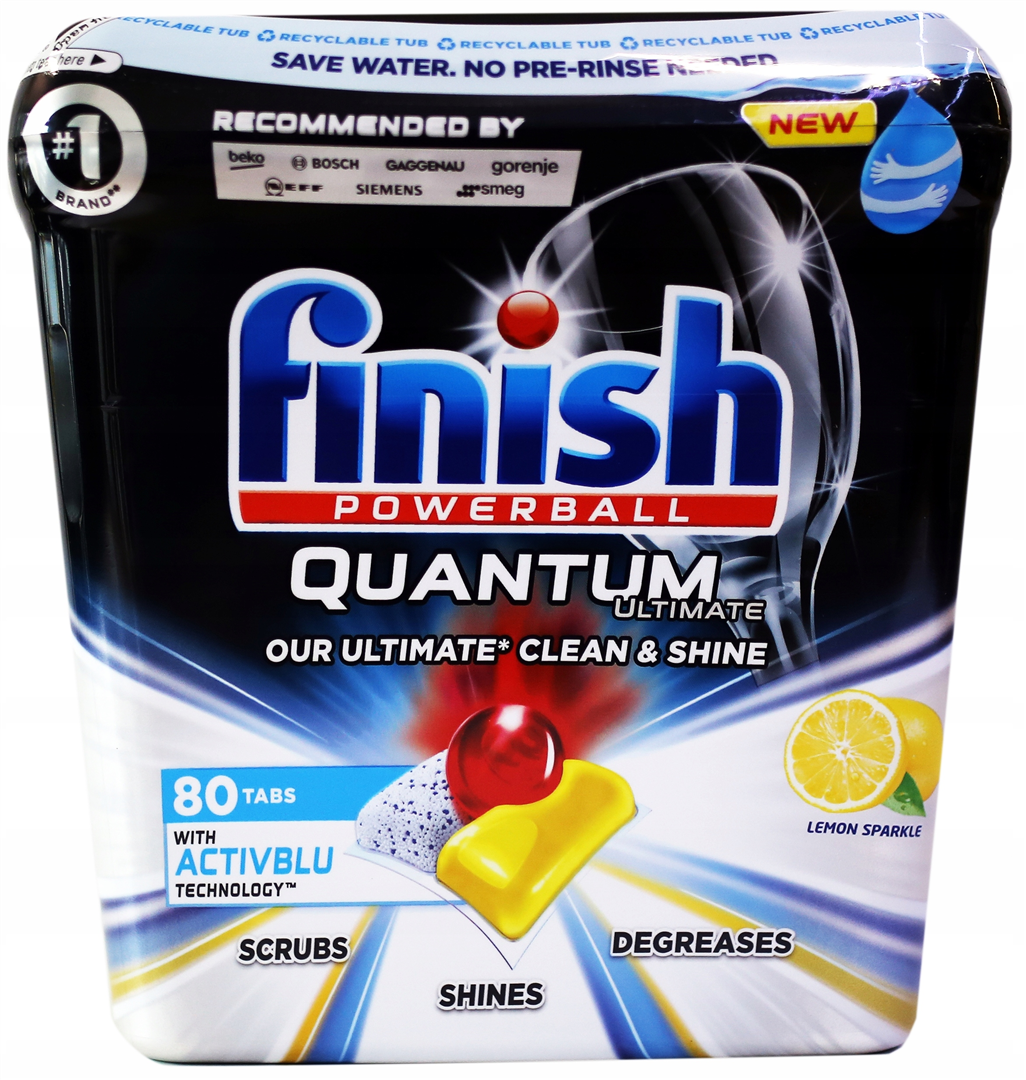 Indų plovimo mašinos kapsulės FINISH QUANTUM ULTIMATE 80 LEMON