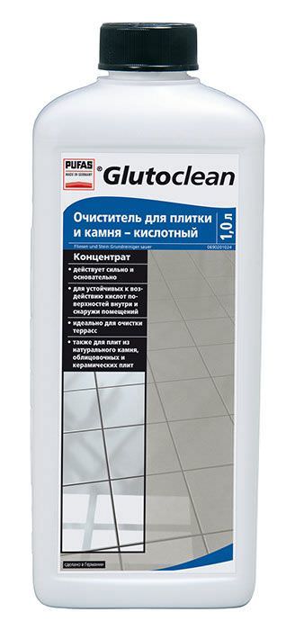 Plytelių ir gamtinio akmens valiklis GLUTOCLEAN, rūgštinis, 1 l