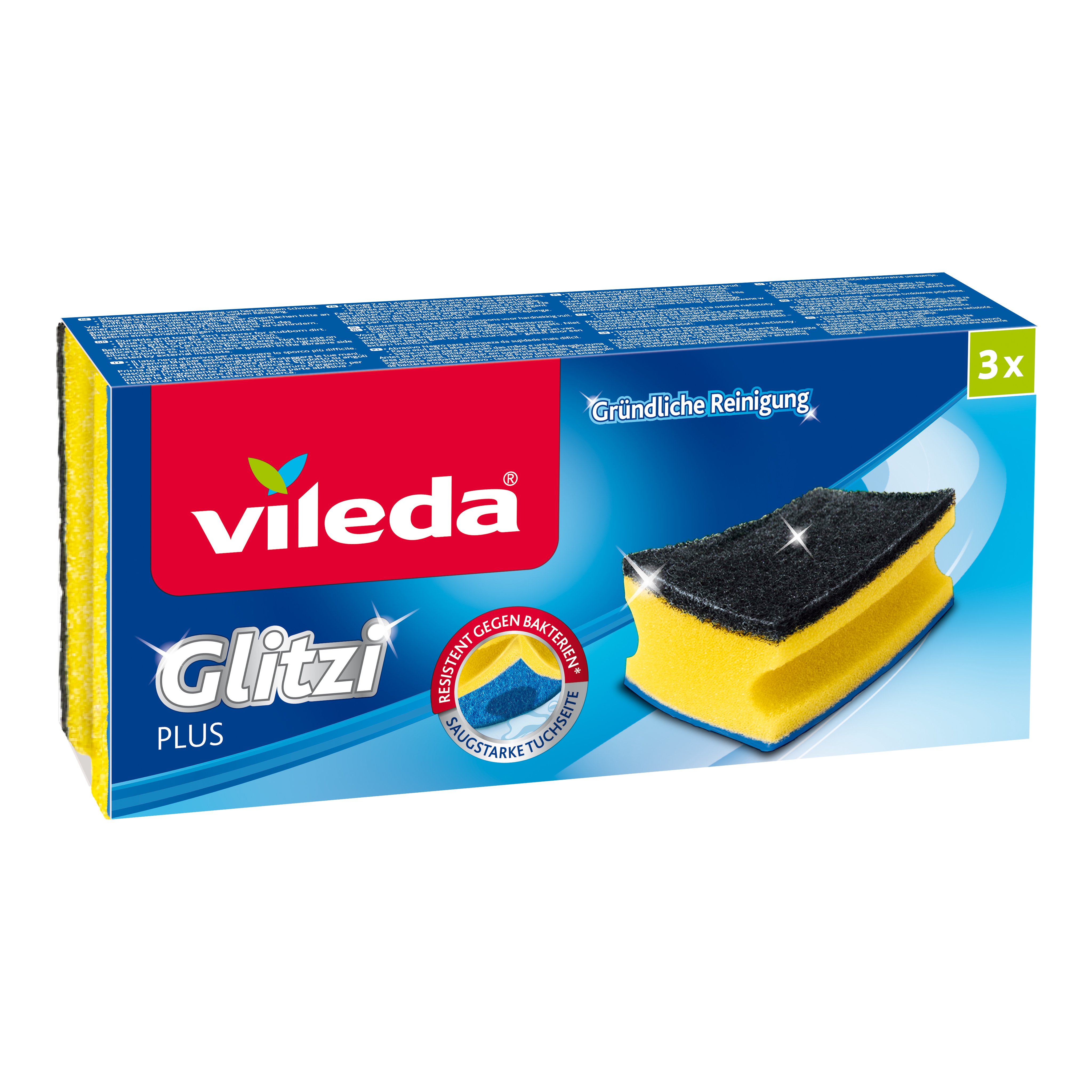 Vileda 139787 sponge Rectangular Fiber Black, Blue, Yellow 3 pc(s)