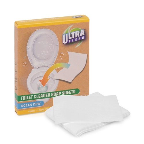Vandenyje tirpstantys tualeto valymo lapeliai ULTRA CLEAN OCEAN DEW, 10 vnt.