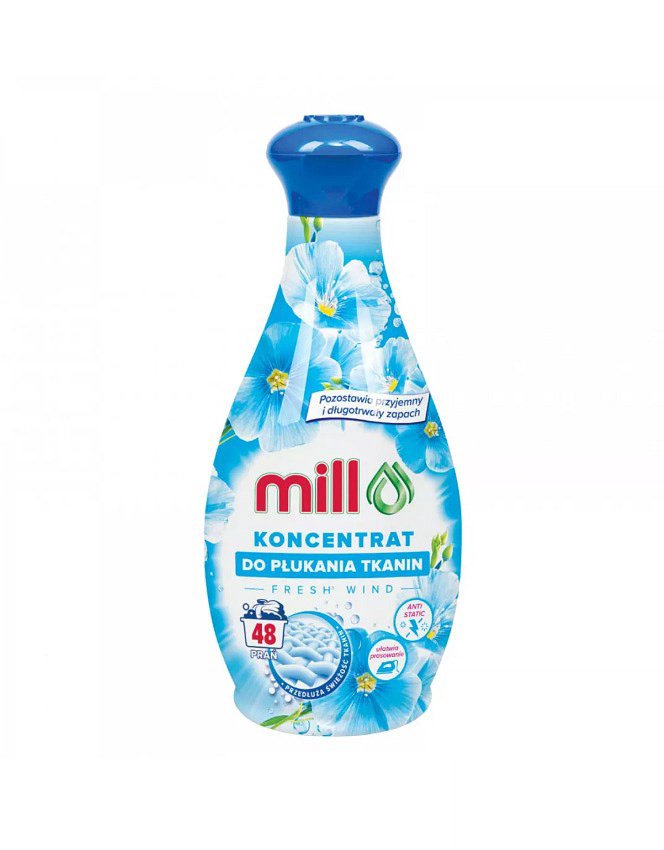 MILL Audinių minkštiklio koncentratas FRESH WIND 1,3 l, 48 skalbimai