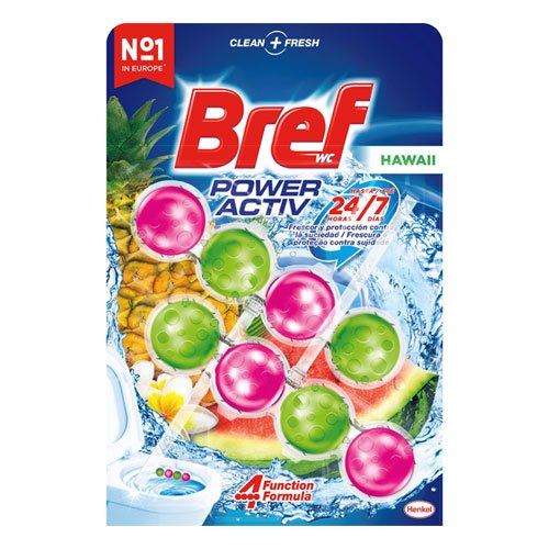 WC valiklis - gaiviklis BREF POWER ACTIV HAWAII, 2x50 g