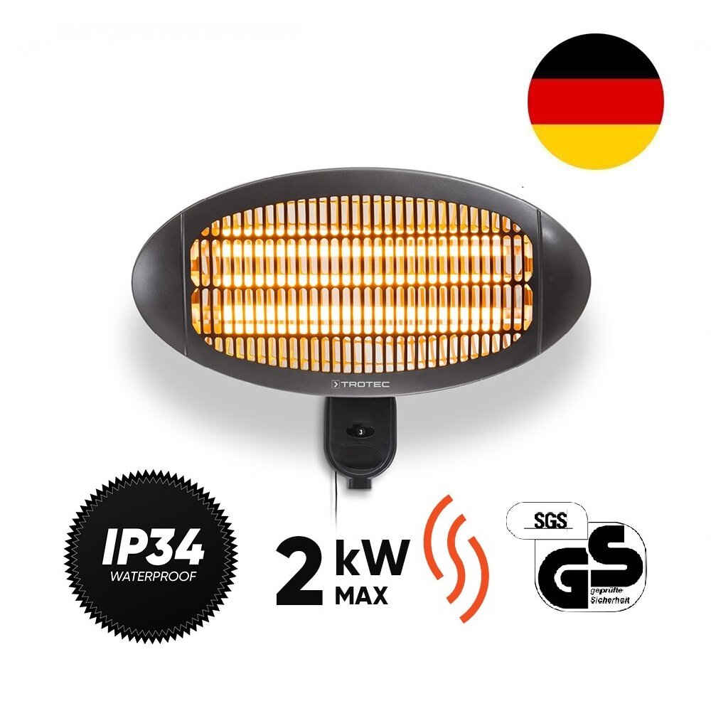 Kvarcinis infraraudonųjų spindulių šildytuvas Trotec IR 2000 S 06-00375