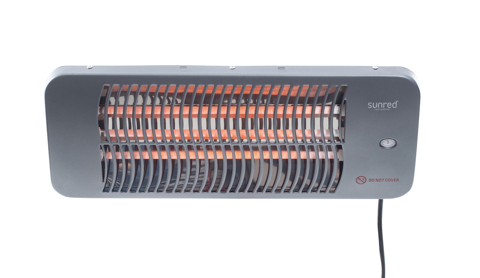 Infraraudonųjų spindulių šildytuvas SUNRED LUG-2000W, 2000 W, pilkas