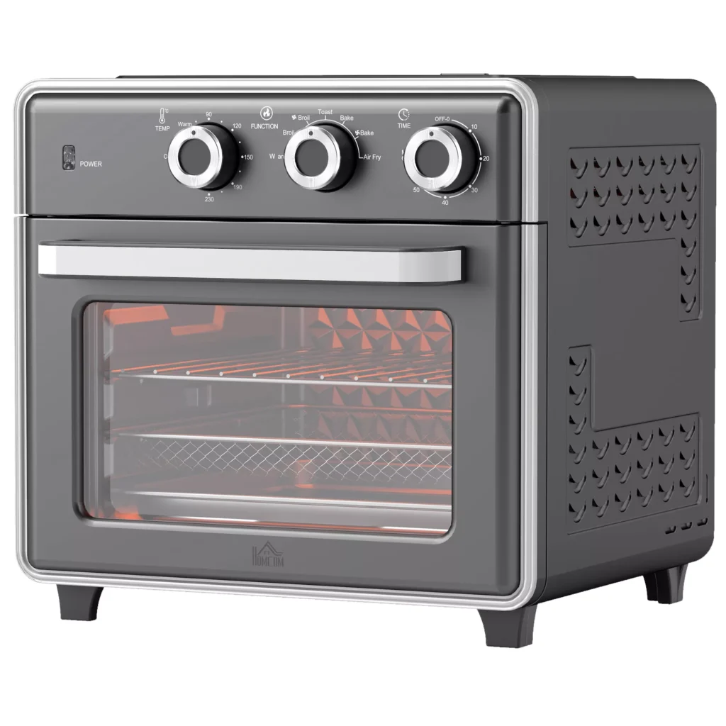 Mini orkaitė su konvekcija, kepimo skardomis, grotelėmis ir trupinių dėže 20L, 90 °C-230 °C, 1400 W
