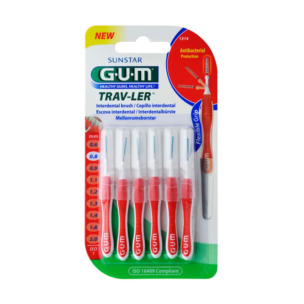 GUM Trav-Ler 0.8 mm tarpdančių šepetėliai N6