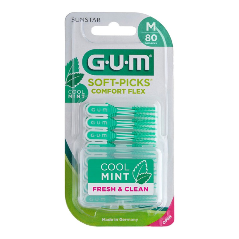 GUM Soft Picks Comfort Flex dantų krapštukai mėtiniai, M dydis N80