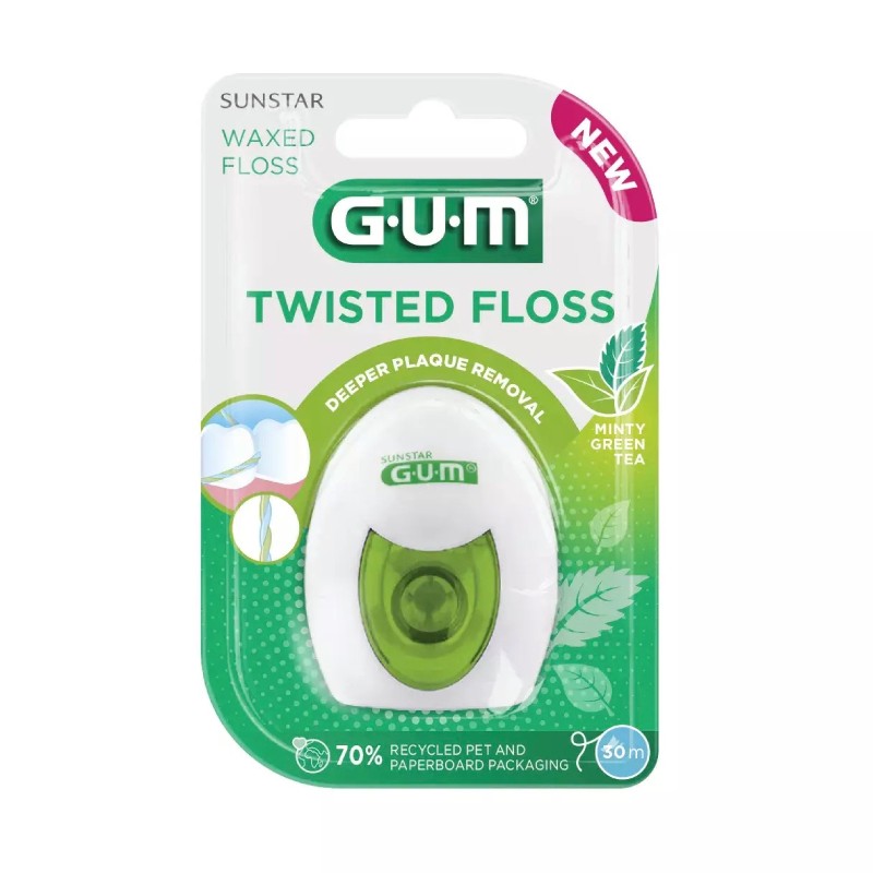 GUM Twisted 30m dantų siūlas N1
