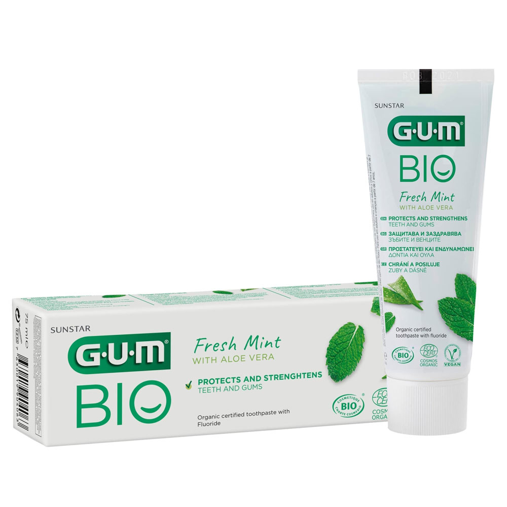 GUM BIO ekologiška dantų pasta su fluoru 75 ml