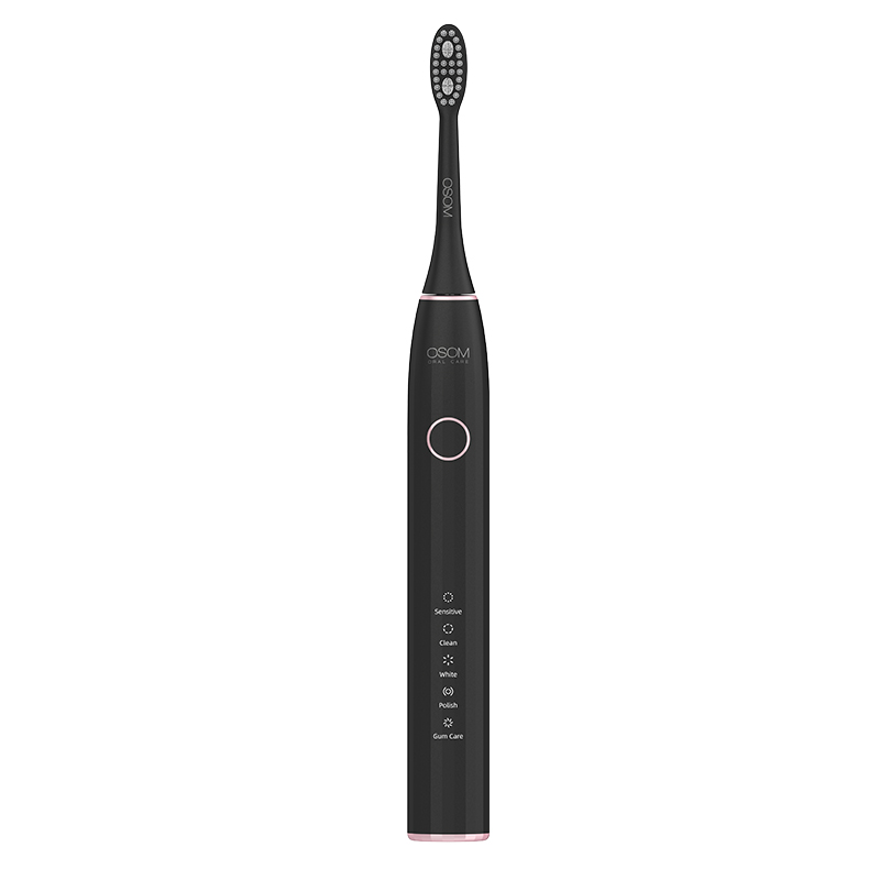Įkraunamas, elektrinis, garsinis dantų šepetėlis OSOM Oral Care Sonic Electric Toothbrush Black OSOMORALV10BL, juodos spalvos