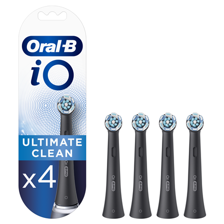 Oral-B | Toothbrush replacement | iO Ultimate Clean | Heads | For adults | Number of brush heads included 4 | Number of teeth brushing modes Does not apply | Black|iO refill Ultimate Black4