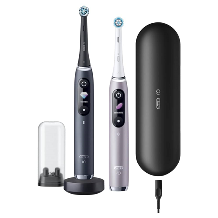 Oral-B | Electric Toothbrush | iO 9 Series Duo | Rechargeable | For adults | Number of brush heads included 2 | Number of teeth brushing modes 7 | Black Onyx/Rose|iO9 Duo Black Onyx/Rose