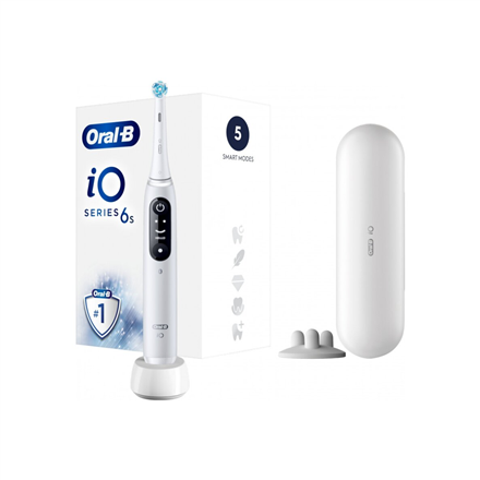 Oral-B Electric Toothbrush | iO6 | Rechargeable | For adults | Number of brush heads included 1 | Number of teeth brushing modes 5 | White|iO6 White