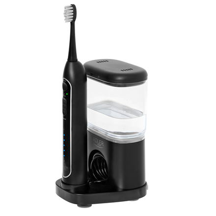 Adler | 2-in-1 Water Flossing Sonic Brush | AD 2180b | Rechargeable | For adults | Number of brush heads included 2 | Number of teeth brushing modes 1 | Black|AD 2180b