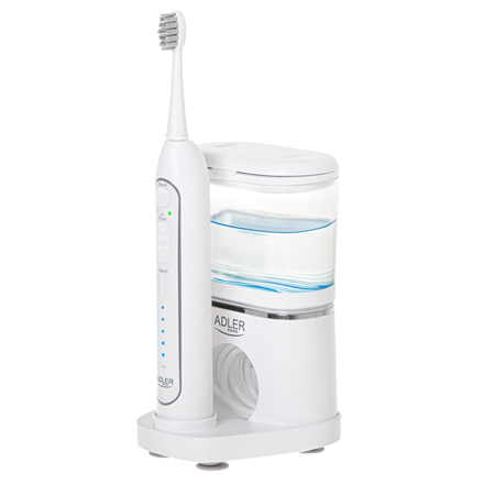 Adler | 2-in-1 Water Flossing Sonic Brush | AD 2180w | Rechargeable | For adults | Number of brush heads included 2 | Number of teeth brushing modes 1 | White|AD 2180w