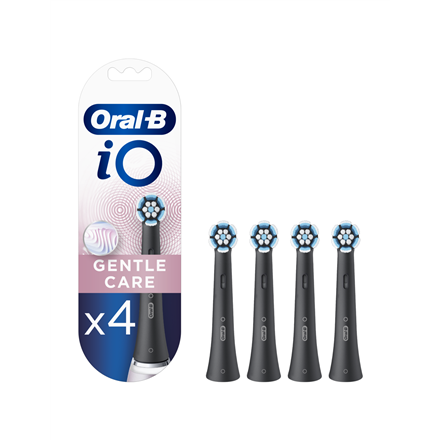 Oral-B | Toothbrush replacement | iO Gentle Care | Heads | For adults | Number of brush heads included 4 | Number of teeth brushing modes Does not apply | Black|iO Refill Gentle Care