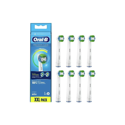 Oral-B Replaceable toothbrush heads | Refill CleanMaximiser Precision Clean | Heads | For adults | Number of brush heads included 8 | White|Precision Clean refill