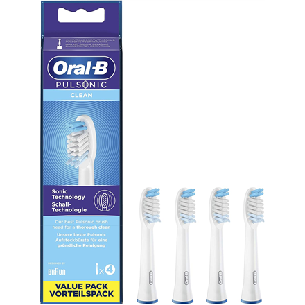 Oral-B Pulsonic Clean Replaceable Toothbrush Heads | SR32-4 | Heads | For adults | Number of brush heads included 4 | White|SR32-4