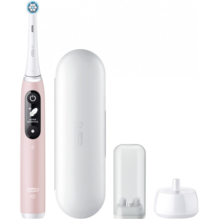 Oral-B Toothbrush + Travel Case | iO6 | Rechargeable | For adults | Number of brush heads included 1 | Number of teeth brushing modes 5 | Pink|iO6 Pink