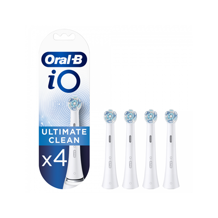 Oral-B | Toothbrush replacement | iO Ultimate Clean | Heads | For adults | Number of brush heads included 4 | Number of teeth brushing modes Does not apply | White|iO refill Ultimate White4