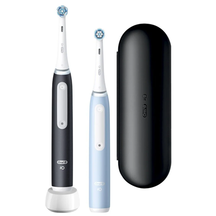 Oral-B | Electric Toothbrush Duo Pack | iO3 Series | Rechargeable | For adults | Number of brush heads included 2 | Number of teeth brushing modes 3 | Matt Black/Ice Blue|iO3 Matt Black Ice Blue