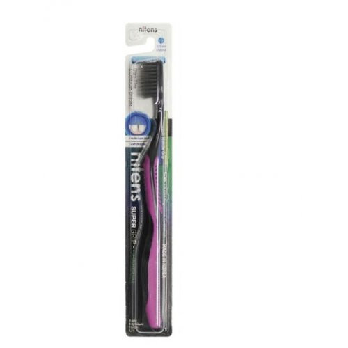 Dental Care Nitens Soft Charcoal Dantų šepetėlis su anglimi, Pink