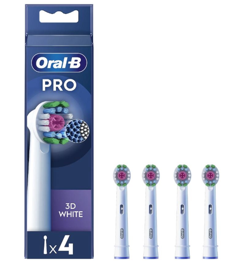 Dantų šepetėlio antgaliai ORAL-B EB18-4 3D, 4vnt., balti