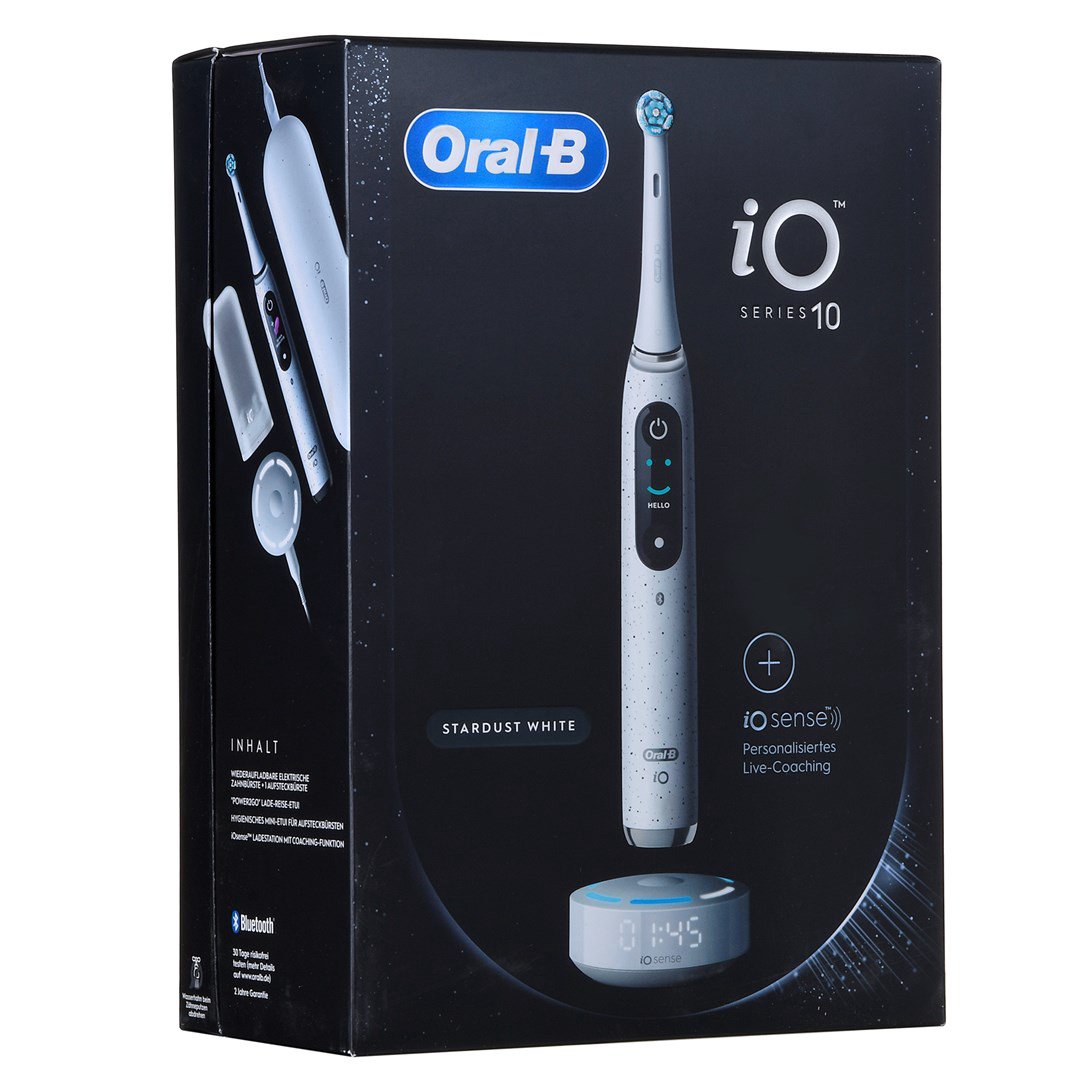 El.dantų šepetėlis ORAL-B iO Series 10 Stardust White + iO Sense įkroviklis Baltas