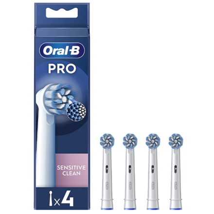 Oral-B | Replaceable toothbrush heads | EB60X-4 Sensitive Clean Pro | Heads | For adults | Number of brush heads included 4 | White|EB60X-4