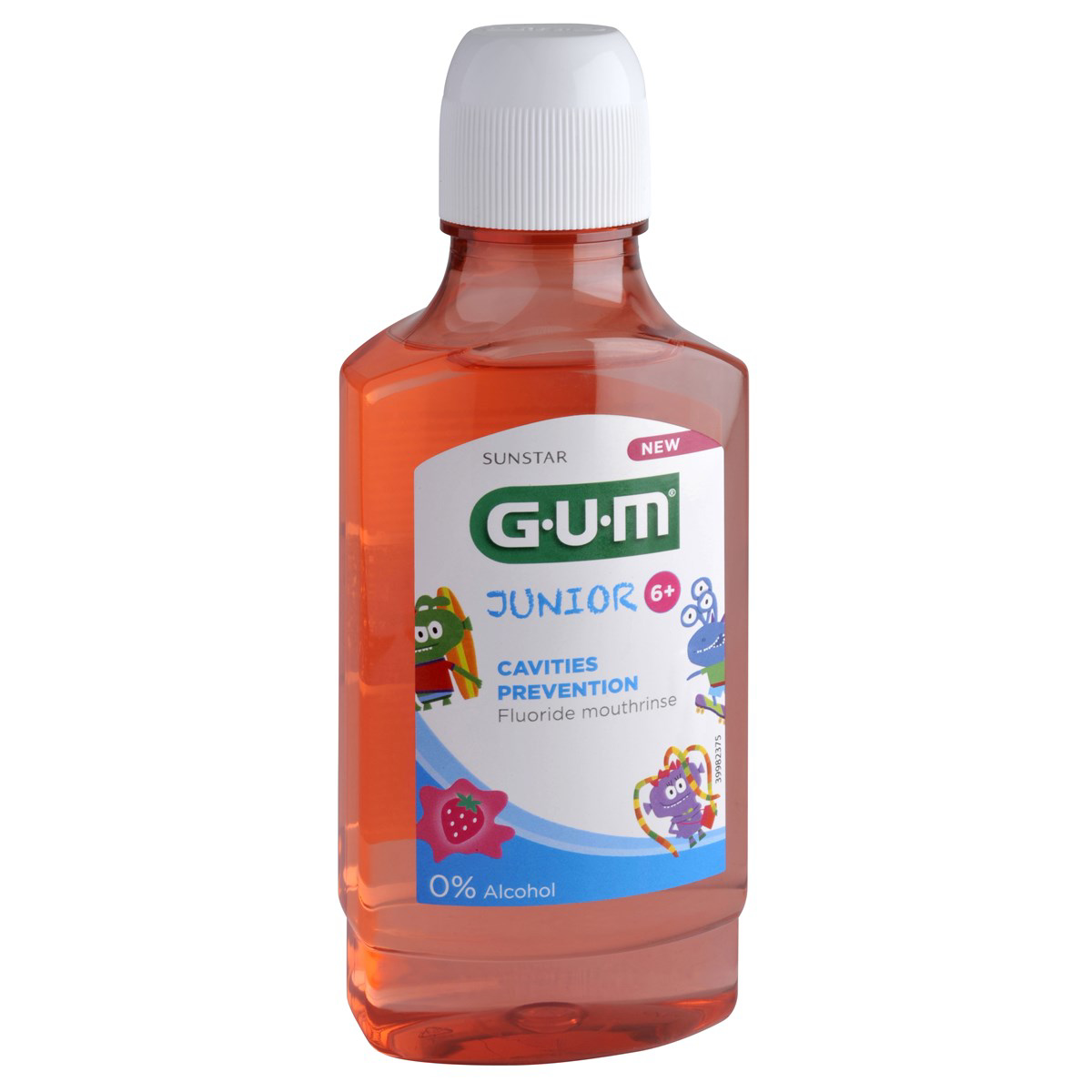 GUM JUNIOR, braškių  skonio burnos skaliklis  vaikams nuo 6 metų, 300ml