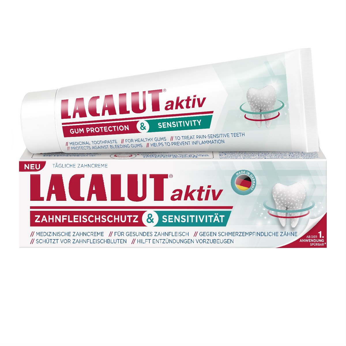 LACALUT AKTIV, dantų pasta, dantų apsauga ir mažesnis dantų jautrumas, 75ml