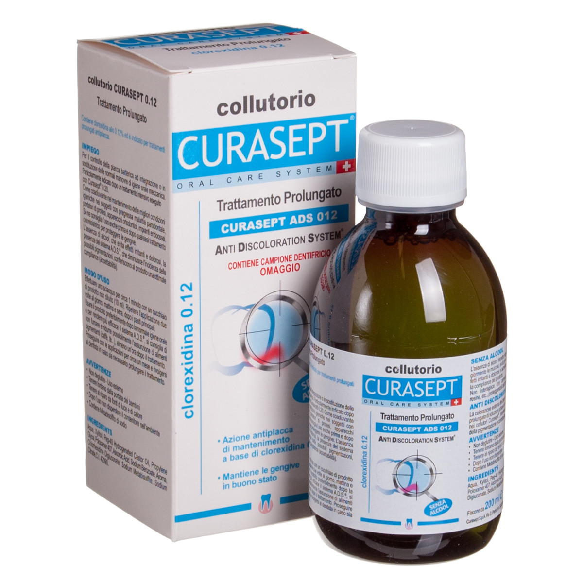 CURASEPT ADS 212, skalavimo skystis su 0,12 % chlorheksidino, 200 ml