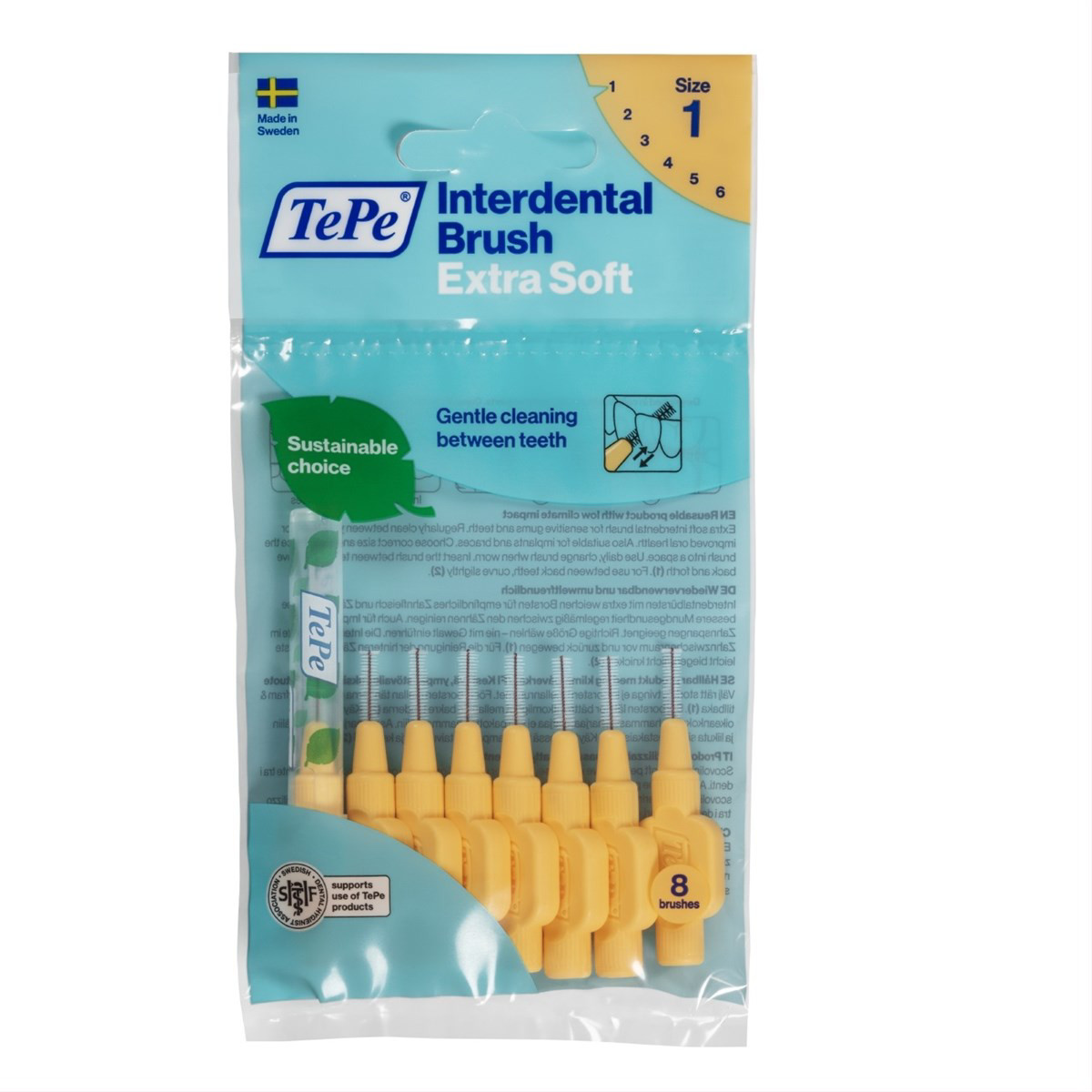 TEPE EXTRA SOFT, dantų šepetėlis tarpdančiams, 0,45 mm, oranžinis, 8 vnt.