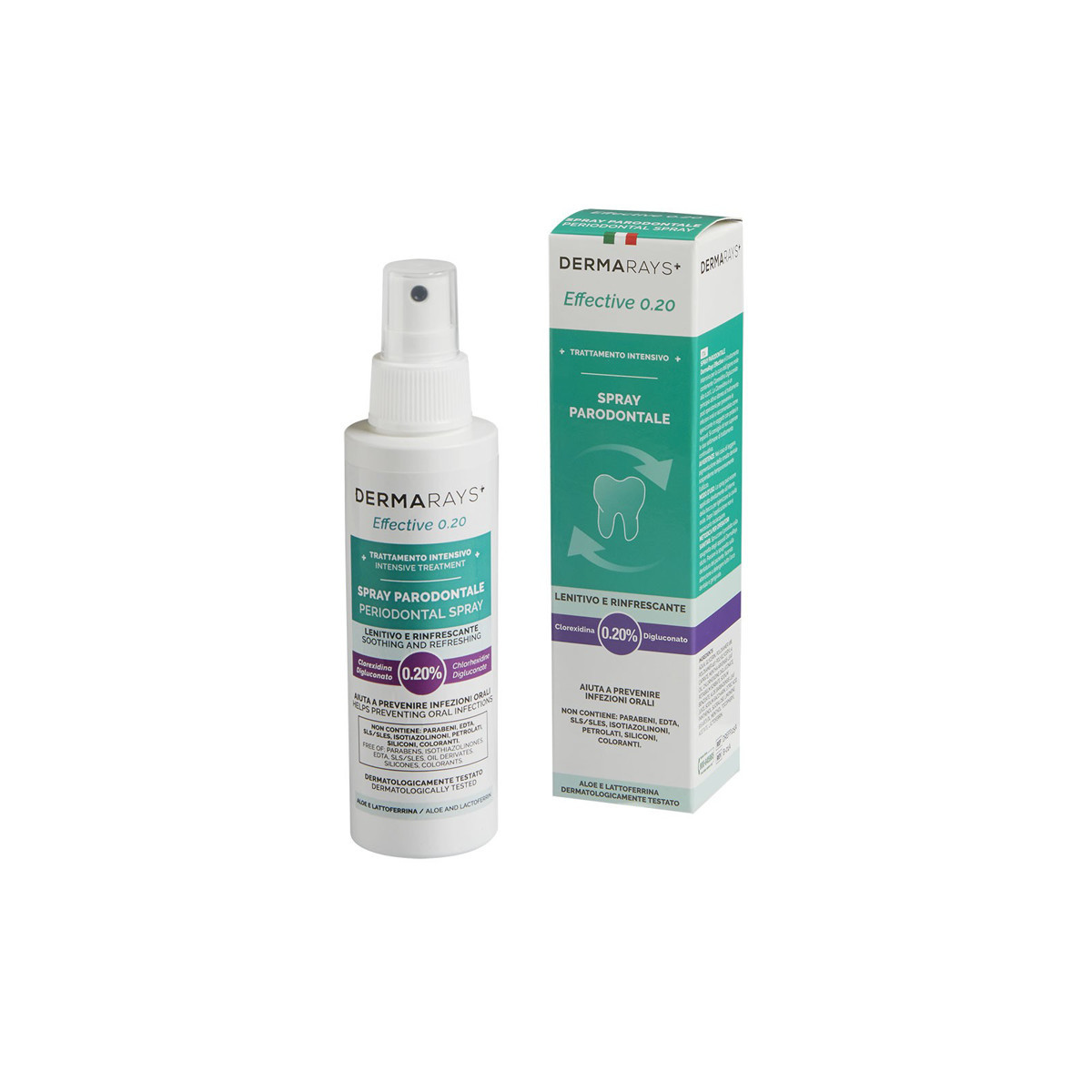 DERMARAYS EFFECTIVE 0.20%  spray burnos skalavimo skystis, 100 ml