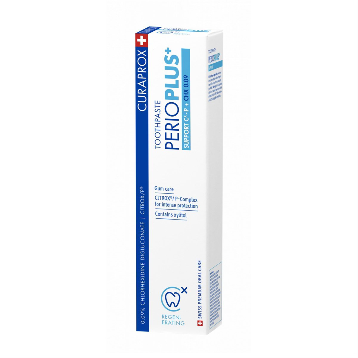 CURAPROX PERIOPLUS+, dantų pasta su hialurono rūgštimi ir chlorheksidinu, 0,09 %, 75 ml