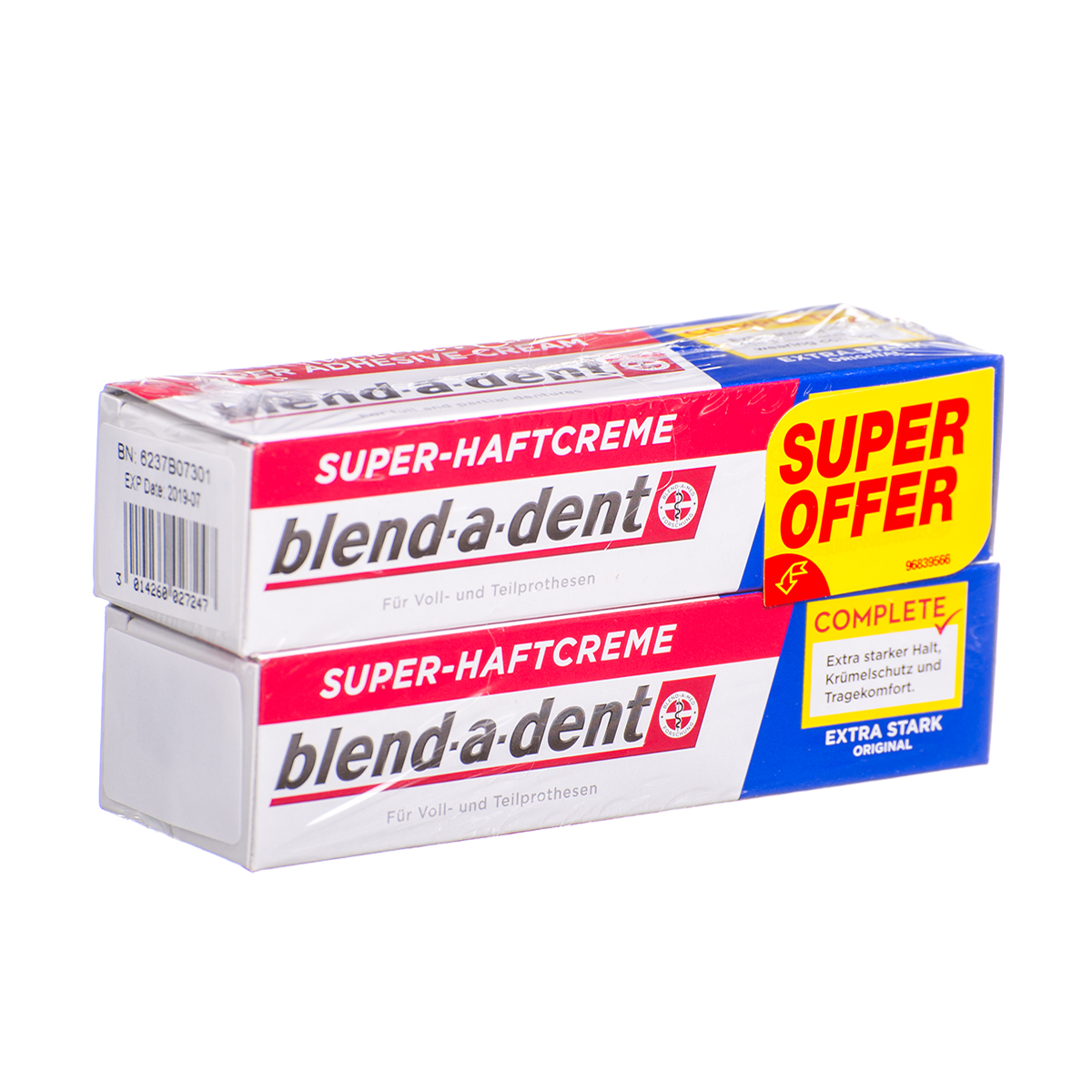 BLEND-A-DENT REGULAR, burnos dantų protezų lipnus kremas, 47 g, 2 vnt.