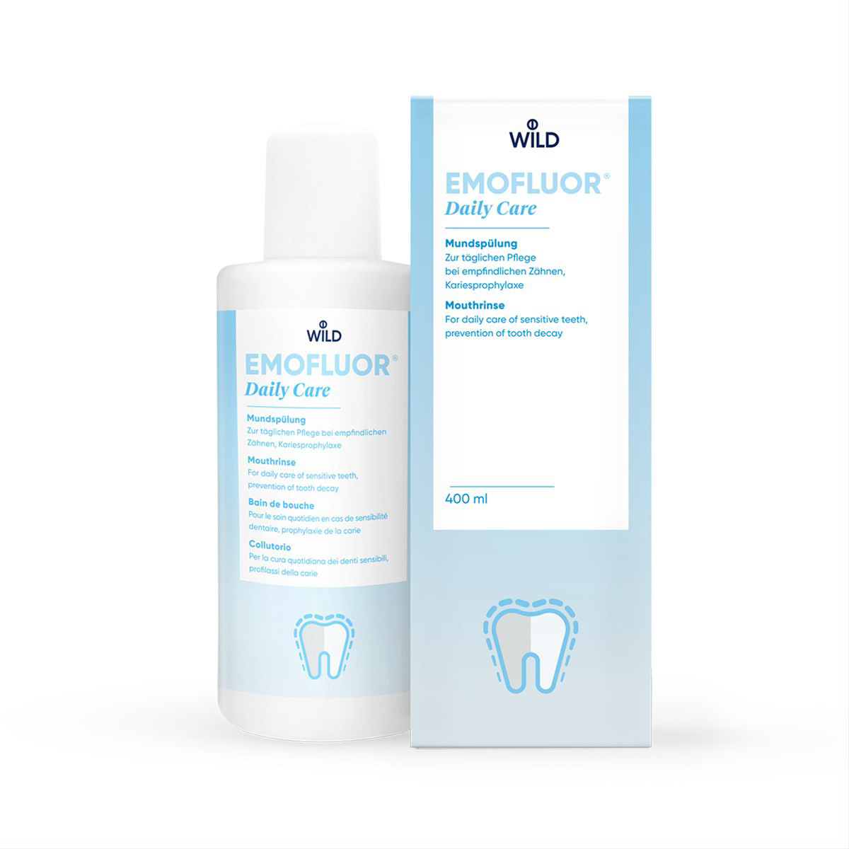 DR. WILD DAILY CARE, burnos skalavimo skystis jautriems dantims, 500 ml